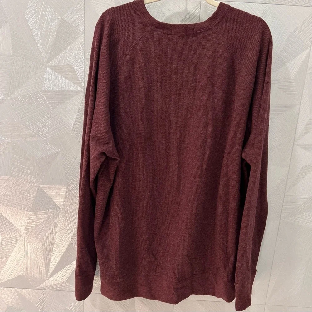 Banana Republic Long Sleeve Crew Neck Sweater Men Size XXL Burgundy Cotton Blend